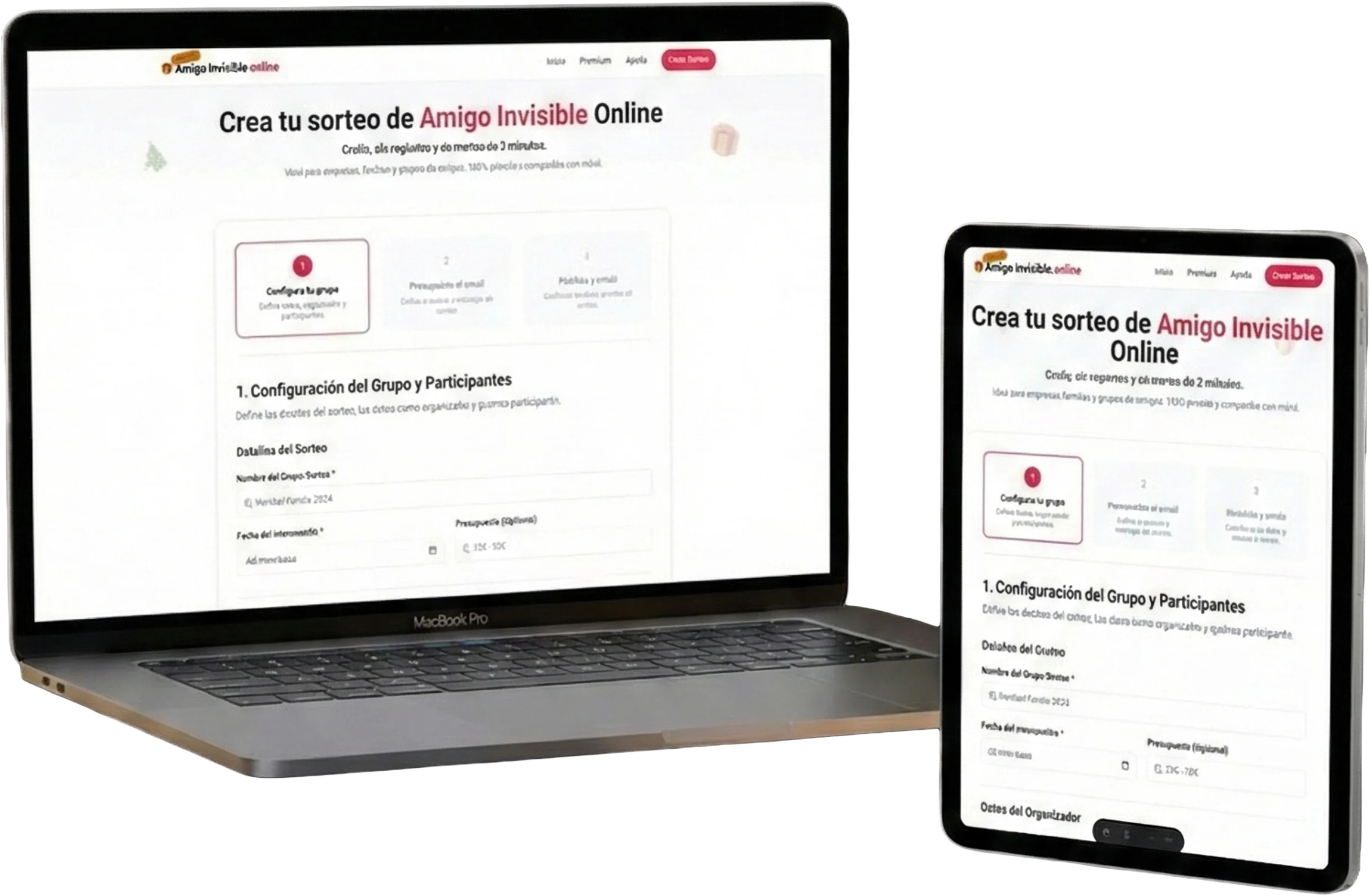 Secret Santa Online Desktop & Tablet Mockup