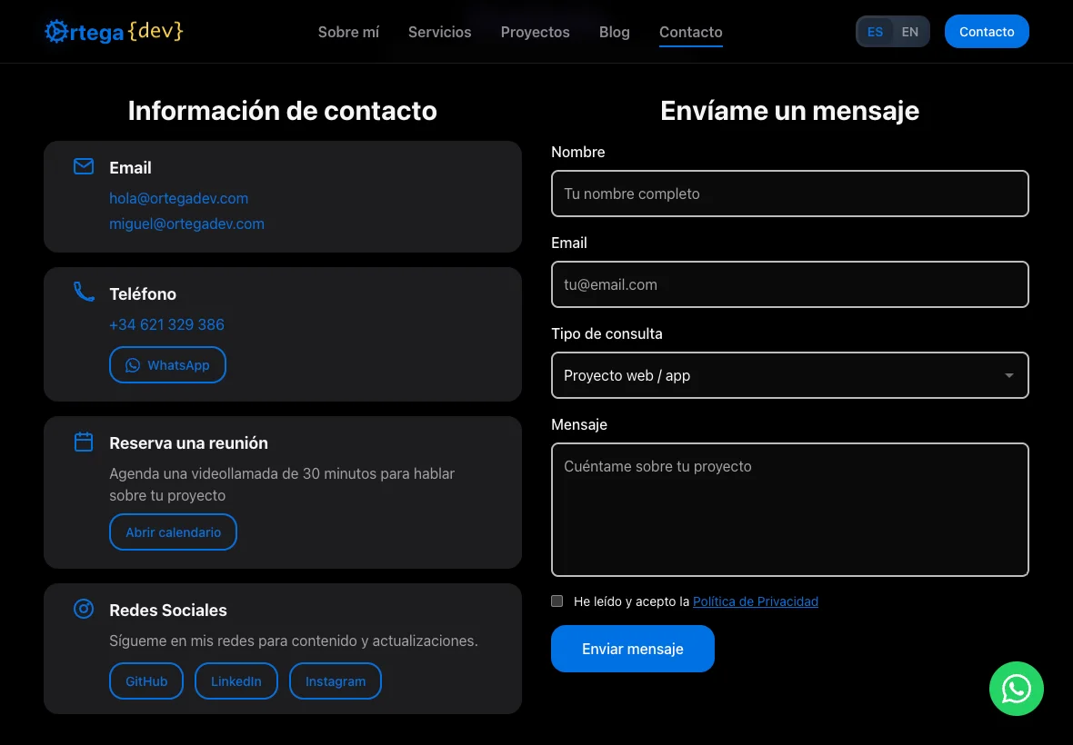 Formulario de Contacto